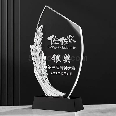 客製化金銀銅水晶獎座禮品