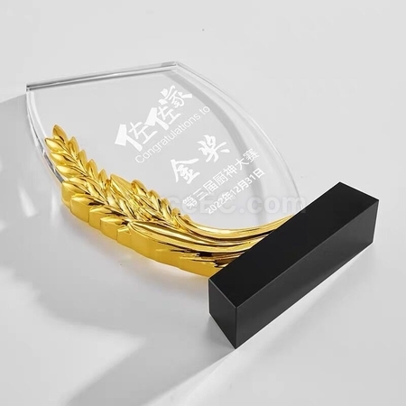 客製化金銀銅水晶獎座禮品