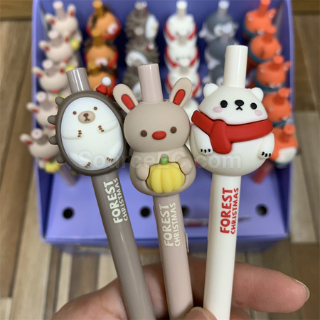 客製化可愛動物按壓中性筆禮品