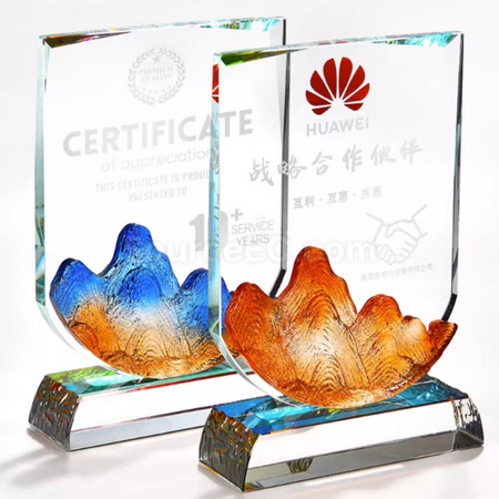客製化幻彩琉璃水晶座禮品
