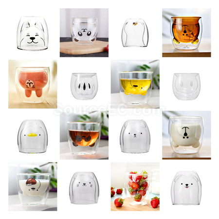 客製化卡通雙層玻璃杯禮品