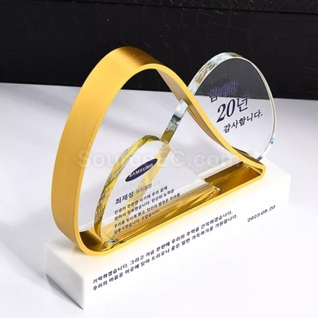 客製化凱歌奮進金屬水晶獎座禮品