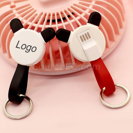 客製化小熊貓卡通數據充電線禮品