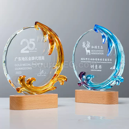 客製化發光琉璃獎座禮品