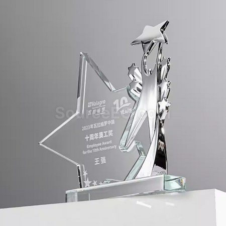 客製化星星水晶獎座禮品