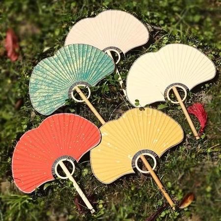 客製化銀杏葉團扇禮品