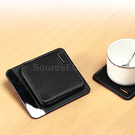 客製化PU皮革杯墊套裝禮品