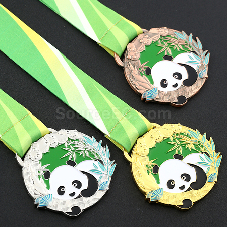 客製化熊貓金屬獎牌禮品