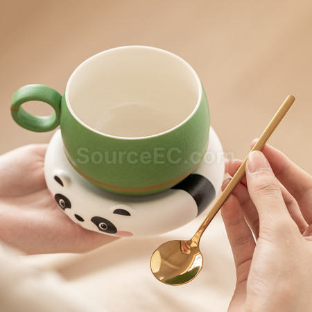 客製化熊猫陶瓷杯禮品
