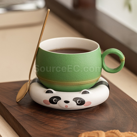 客製化熊猫陶瓷杯禮品