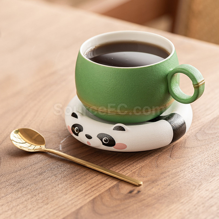 客製化熊猫陶瓷杯禮品