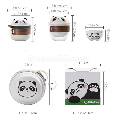 客製化熊猫玻璃杯禮品