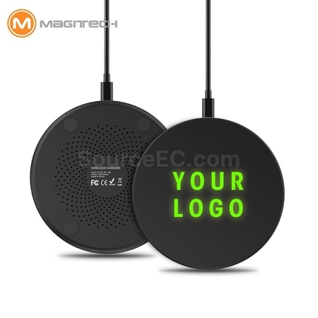 客製化超薄發光logo手機無線充電器禮品