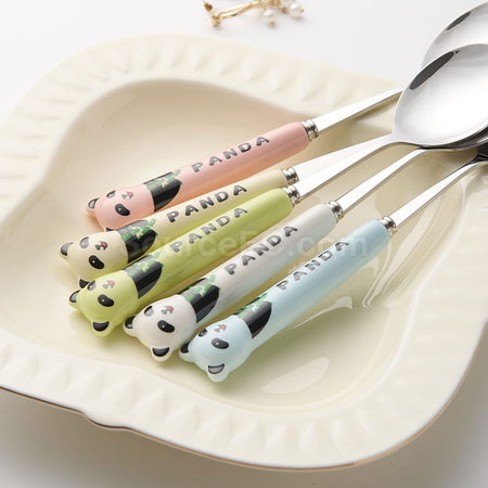 客製化貓熊不銹鋼餐具套裝禮品