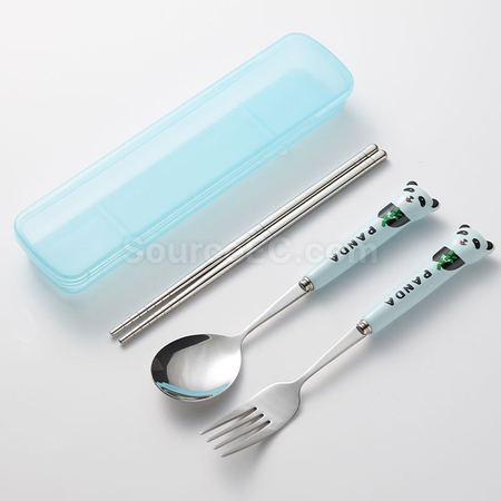 客製化貓熊不銹鋼餐具套裝禮品