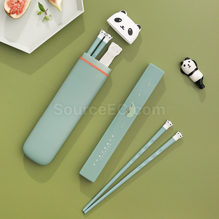 客製化貓熊不銹鋼餐具套裝禮品