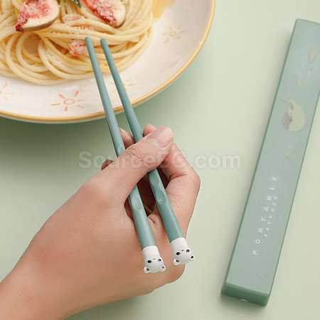 客製化貓熊不銹鋼餐具套裝禮品