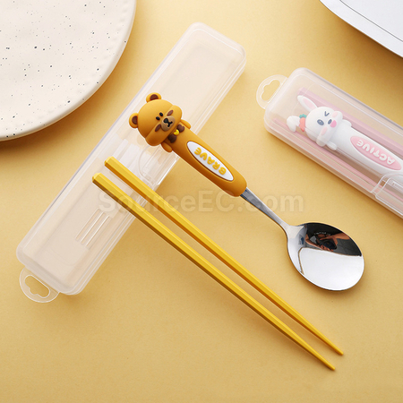 客製化貓熊不銹鋼餐具套裝禮品