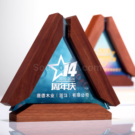 客製化實木水晶獎座禮品