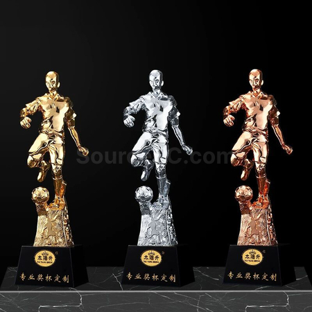 客製化鍍金足球體育獎杯禮品