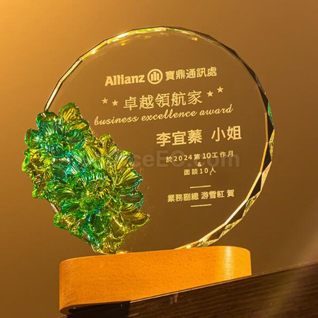 客製化創意發光水晶獎座禮品