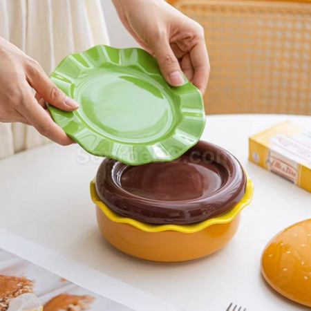 客製化漢堡陶瓷餐具禮品