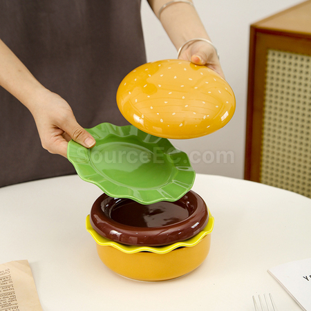 客製化漢堡陶瓷餐具禮品