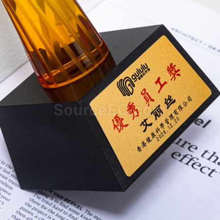 客製化扭柱水晶獎座禮品