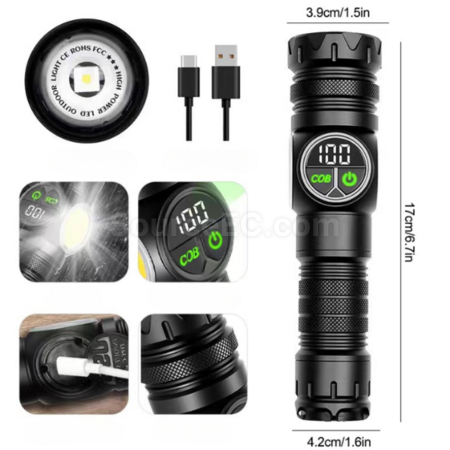 客製化LED多功能強光手電筒禮品