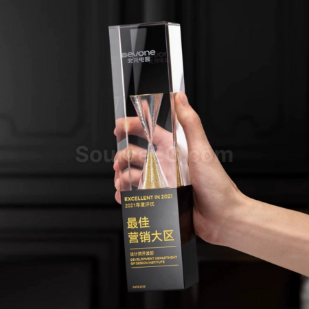 客製化沙漏水晶獎座禮品
