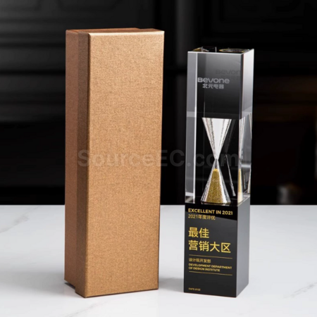 客製化沙漏水晶獎座禮品