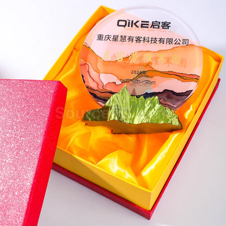 客製化創意山峰水晶獎座禮品