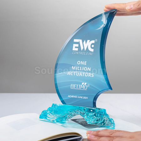客製化帆船水晶獎座禮品