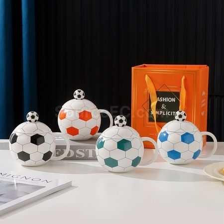 客製化足球陶瓷杯禮品