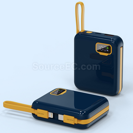 客製化自帶線快充行動電源禮品