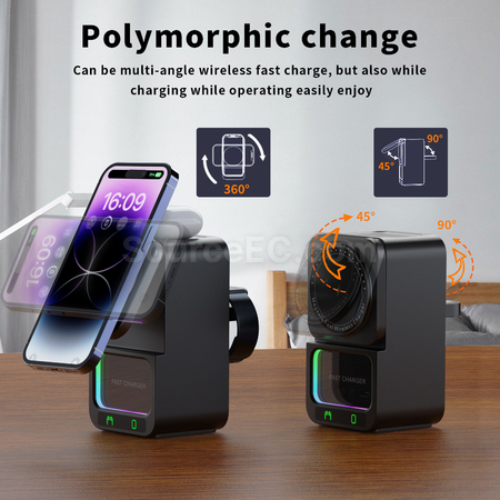 客製化藍牙音箱5合1無線充電器禮品