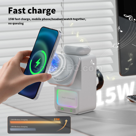 客製化藍牙音箱5合1無線充電器禮品