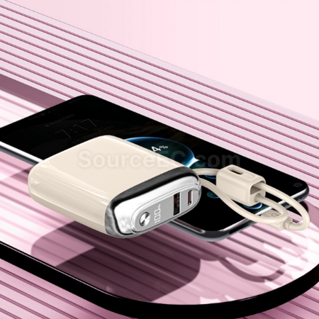 客製化迷你行動電源快充自帶掛線禮品