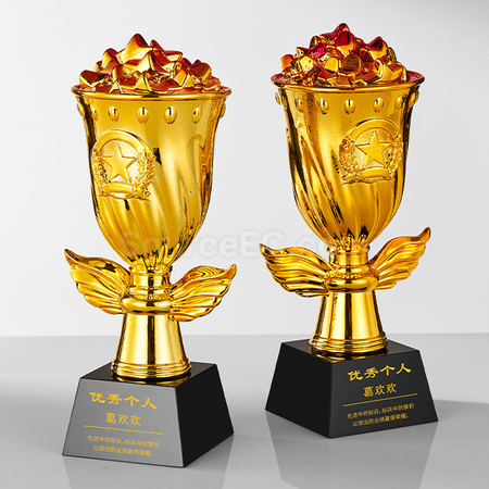 客製化花朵星星水晶獎盃禮品