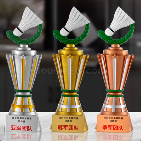 客製化羽毛球樹脂獎座禮品