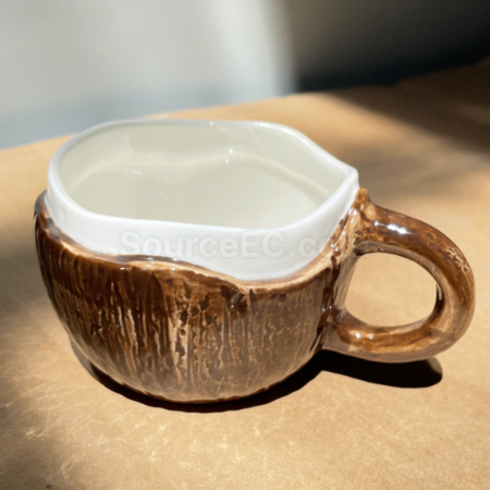 客製化不規則椰子陶瓷馬克杯禮品