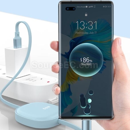 客製化66W三合一伸縮充電線禮品