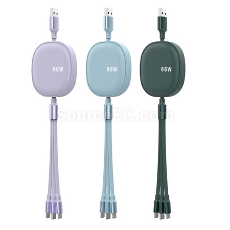 客製化66W三合一伸縮充電線禮品