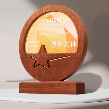客製化實木水晶獎座禮品