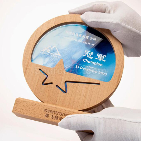 客製化實木水晶獎座禮品