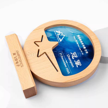 客製化實木水晶獎座禮品