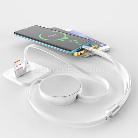 客製化100W伸縮二拖三充電線禮品