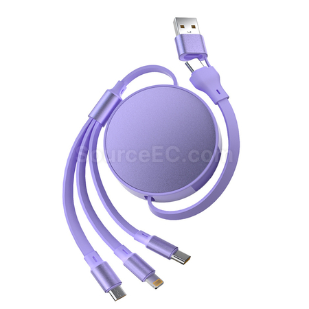 客製化100W伸縮二拖三充電線禮品