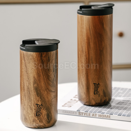 客製化木紋便攜保溫杯禮品