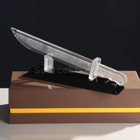 客製化短劍水晶獎座禮品